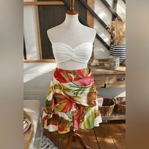 FARM Rio Tropical Print Mini Skirt Tropical Wrap size large